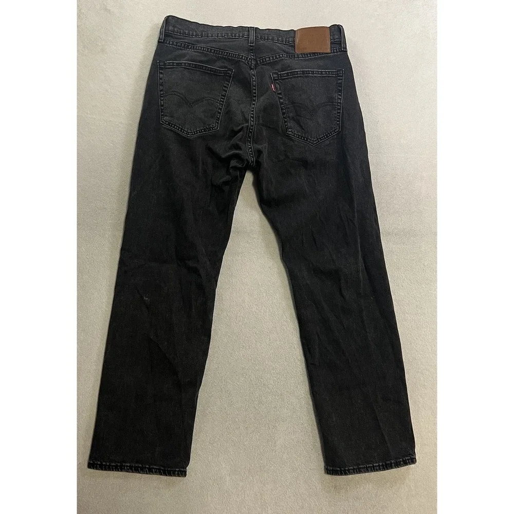 Levi's 505 Premium Jeans Men's 34x29 Black Regular Fit Straight Leg Denim Cool